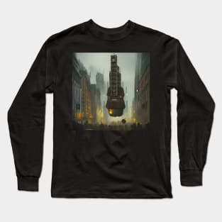 Obsidian City Tower - AI Art Long Sleeve T-Shirt